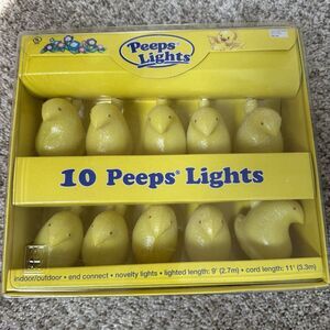 New Peeps Lights 10 Peep Chicks Yellow String Light Set Easter Indoor/Outdoor